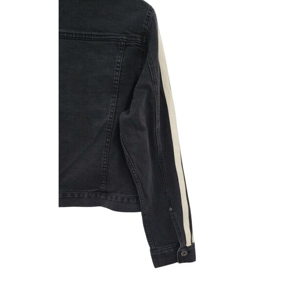 Pistola Black Jean Jacket Women Small 4 6 8 Oversized Cropped Stripe Modal Denim - Picture 7 of 12